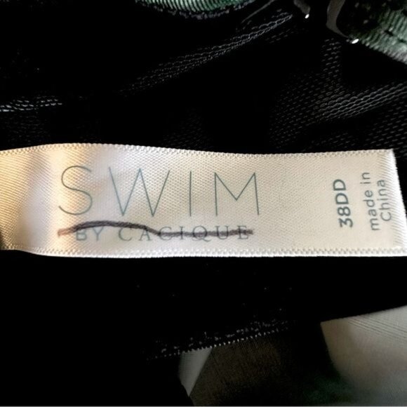 Lane Bryant Swim by Cacique Palm Print Tankini Top w/ Underwire Plunge Bra 38DD - Picture 5 of 5